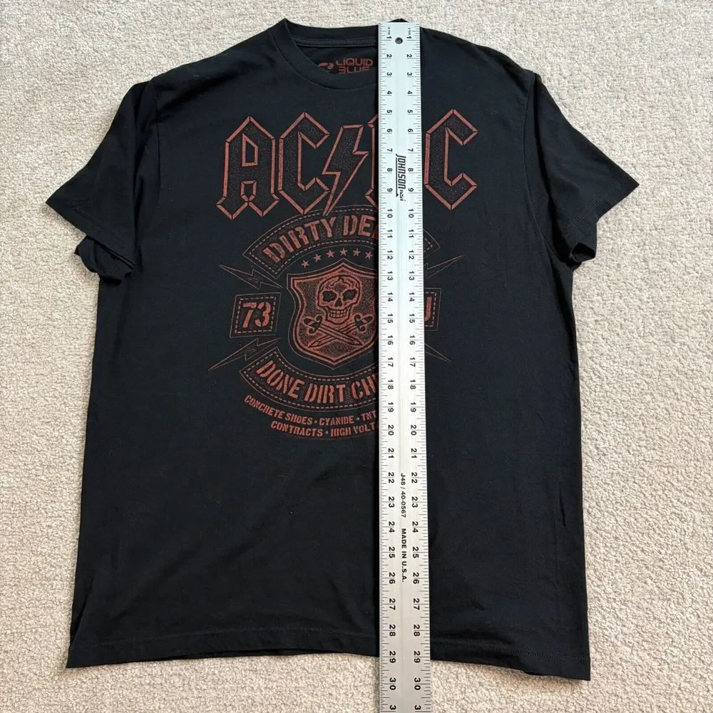 Liquid Blue AC/DC Dirty Deeds  Men T-Shirt Large Concert Tour‎ Rock Graphic Tee - Picture 6 of 8
